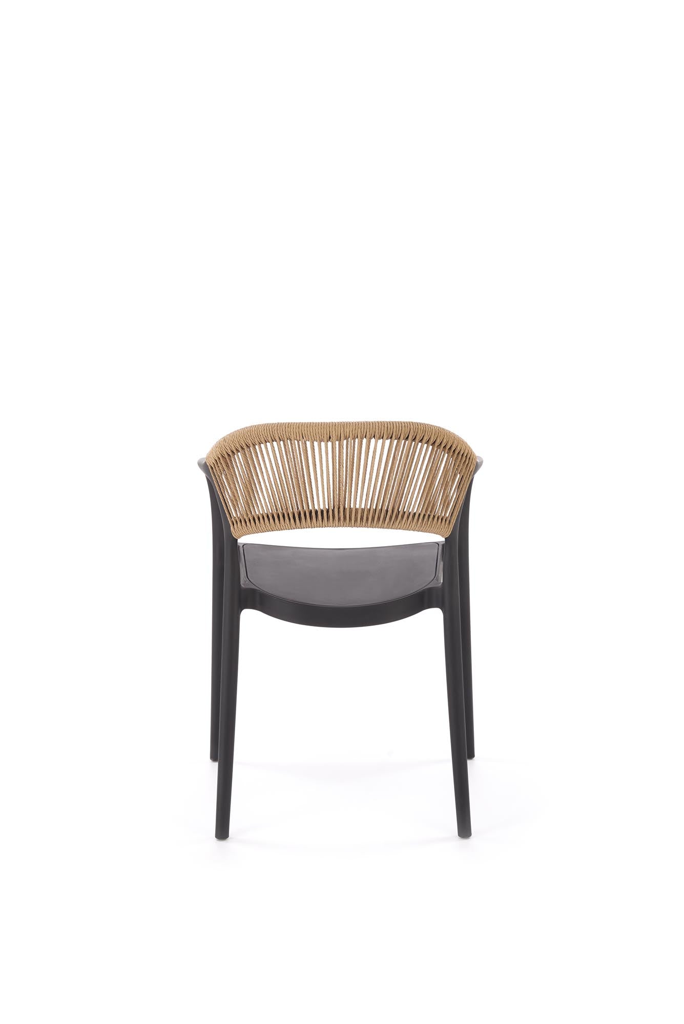 Krzesło MURAK – designerskie krzesło w stylu boho czarno-naturalne z plecionką.