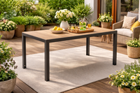 Stół ogrodowy GARDA prostokątny - kolor brązowy i czarny