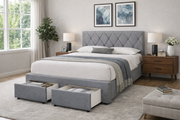 Łóżko SZUFBEDA 140 cm z szufladami - kolor popielaty