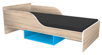 Łóżko dziecięce Smile 160x80 Sonoma z niebieską półką, bezpieczne