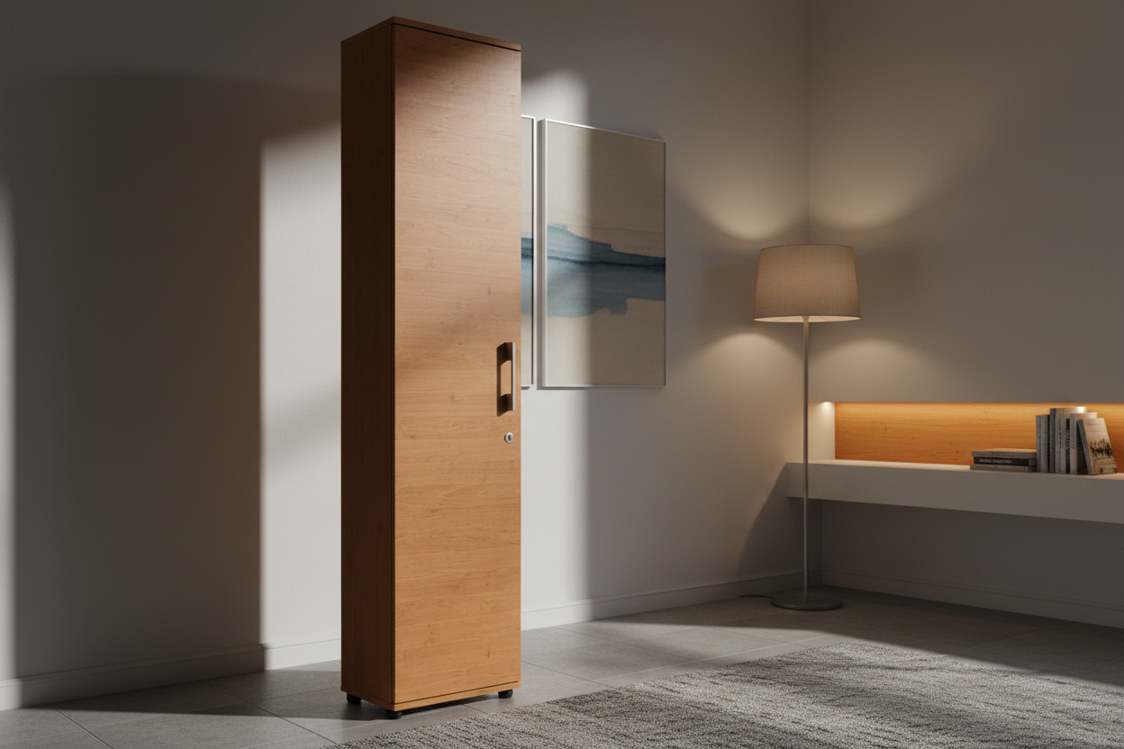 Regał Gindo G30 1D Biały z zamkiem na klucz RODO 30 cm