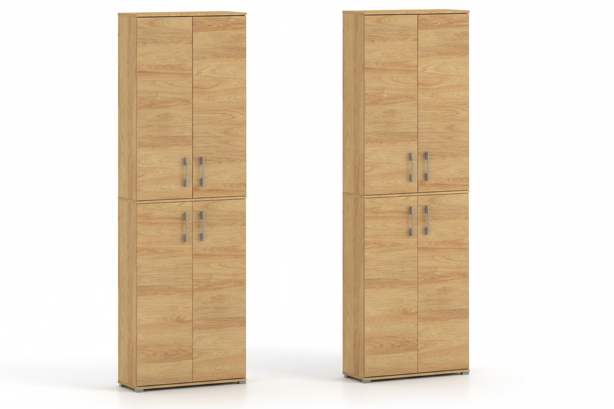 Regał Pola 80 cm z 4 drzwiami 215 cm Hikora Naturalna