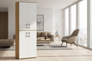 Szafa Pola 215x60 cm z 4 drzwiami Hikora z białymi drzwiami