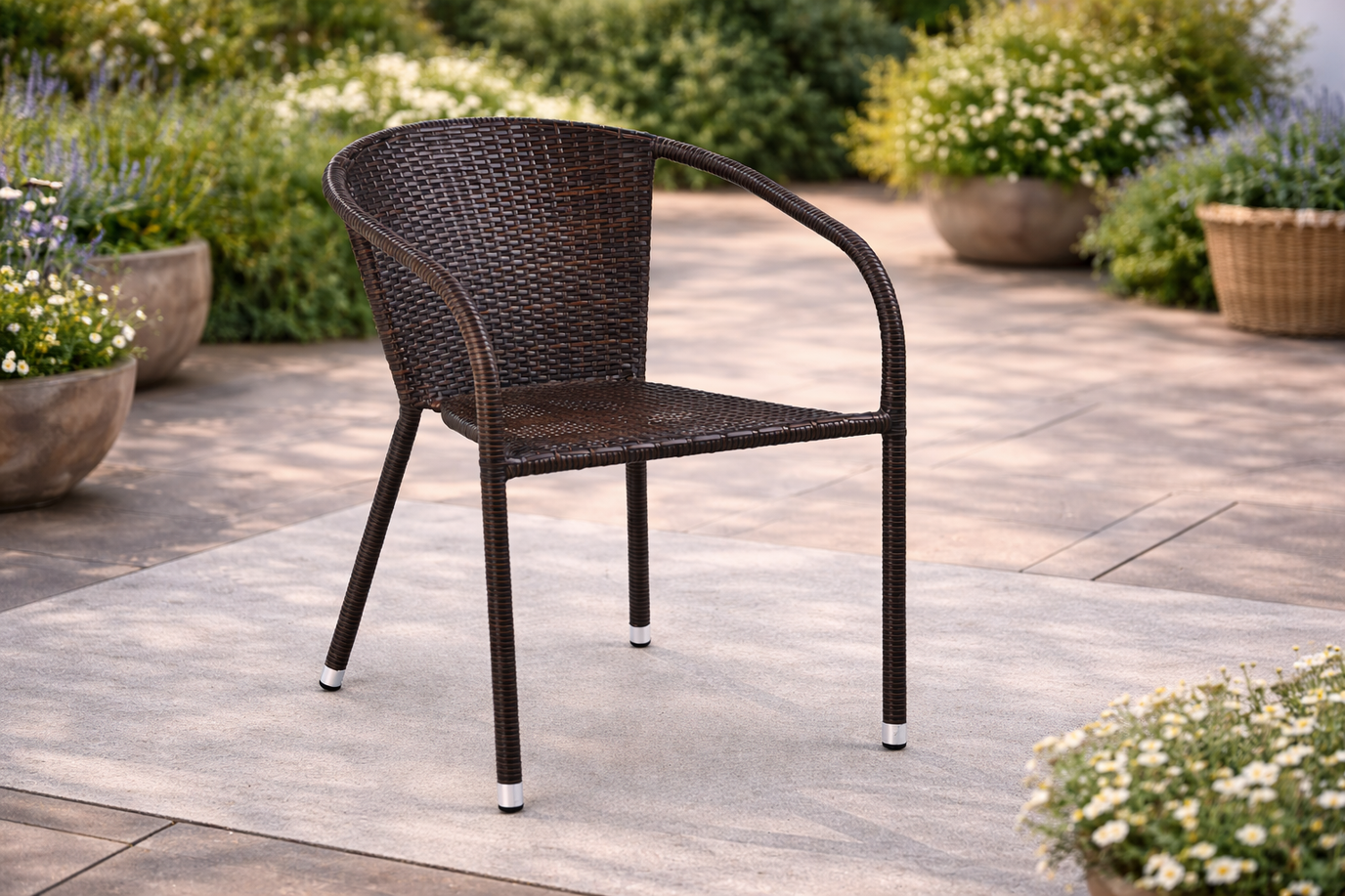 Krzesło ogrodowe RATEK - kolor ratan orzech ciemny brąz