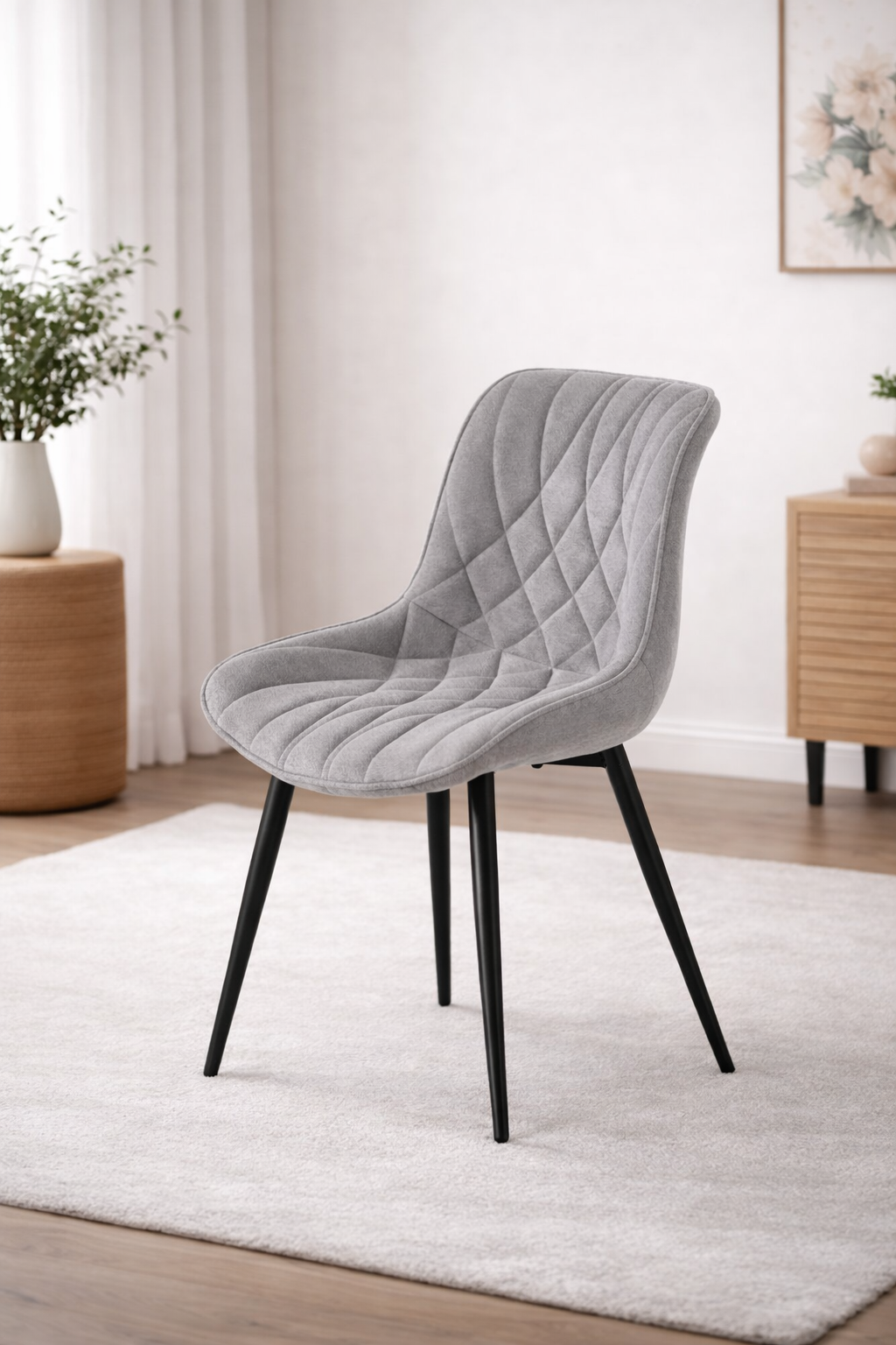 Krzesło MILAN – nowoczesne tapicerowane krzesło w eleganckim popielatym odcieniu