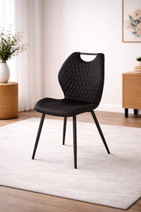 Krzesło MORGAN – eleganckie tapicerowane krzesło w głębokiej czerni