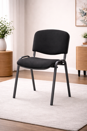 Krzesło OFICER – uniwersalne czarne krzesło ISO z tapicerowaną tkaniną