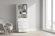 Regał POLA 215, 4 szuflady. Biały, nowoczesny. Szerokości do wyboru.