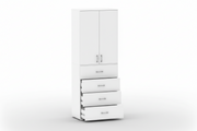 Nowoczesna Szafa Regał POLA z 4 szufladami i 2 drzwiami biała