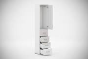 Szafa Pola biała 215 cm 40-50 cm z drążkiem i 4 szufladami