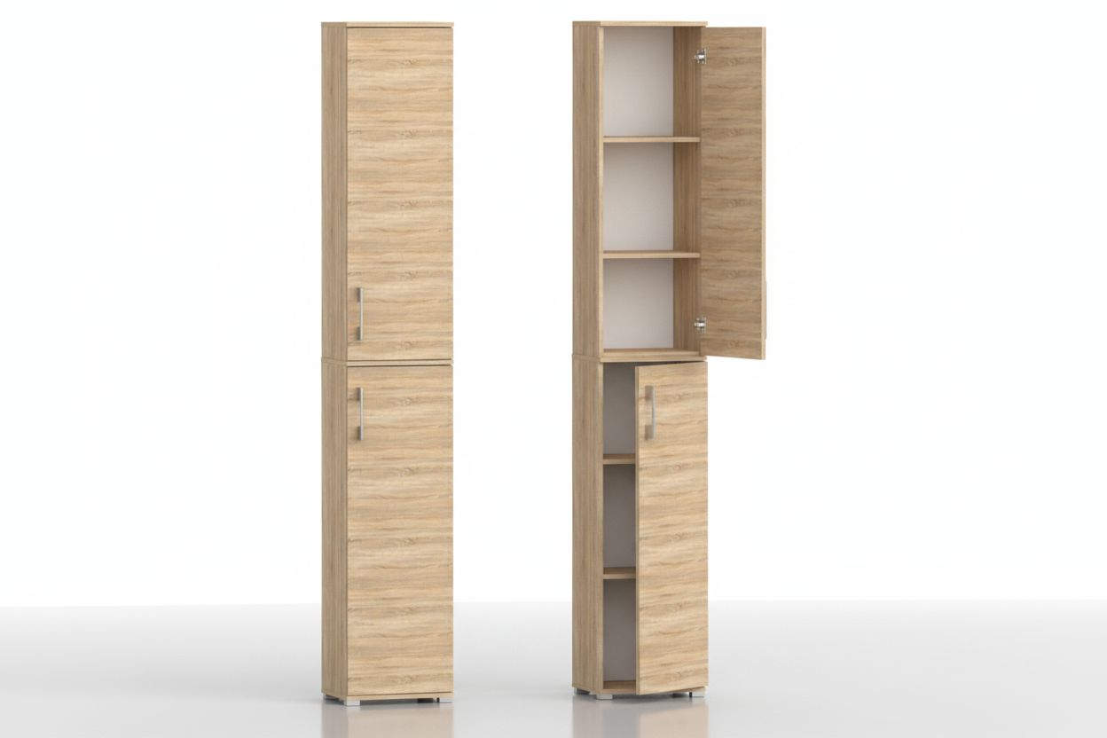 Regał Pola Dąb Sonoma dwudrzwiowy 215x30 cm