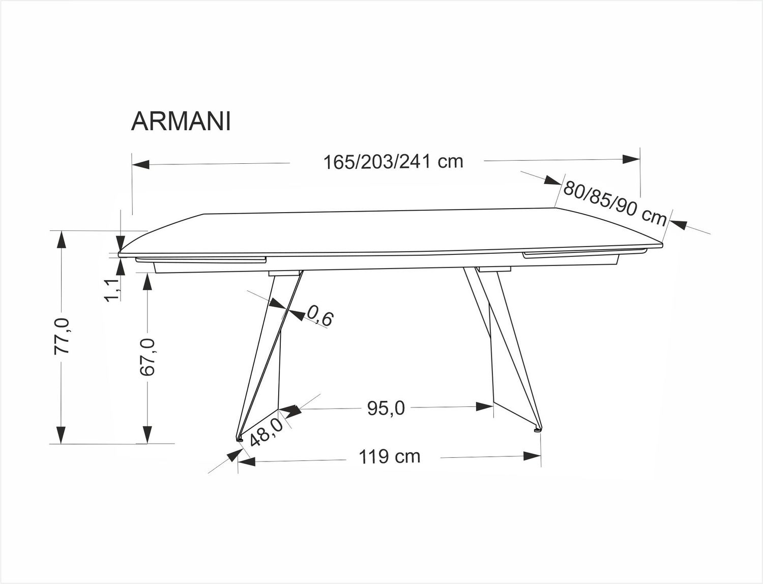 Stół rozkładany Vincent - kolor czarny marmur